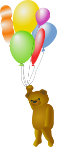openclipart圖庫：Teddy Bear with Balloons
