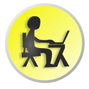 openclipart圖庫：Working with laptop