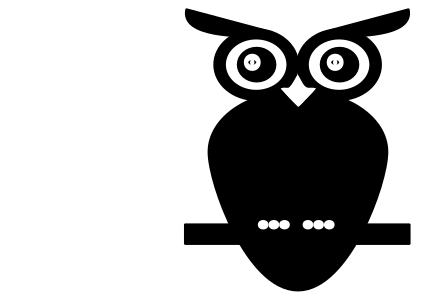 openclipart圖庫：Black and White Owl