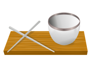 openclipart圖庫：Rice bowl with chopsticks