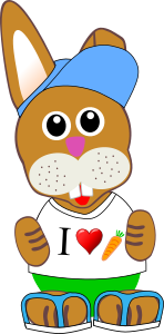 openclipart圖庫：Funny bunny with summer fashion wear
