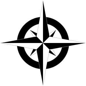 openclipart圖庫：Compass Rose B&W