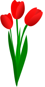 openclipart圖庫：three red tulips