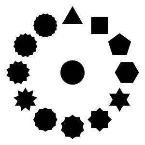 openclipart圖庫：polygons stars and the circle