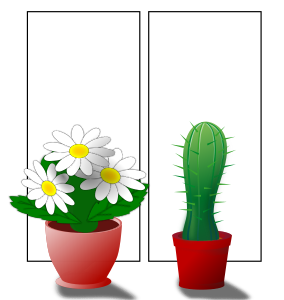 openclipart圖庫：Window with plants