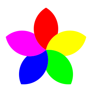 openclipart圖庫：football 5 petal flower