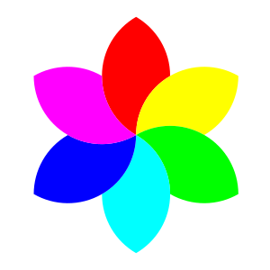 openclipart圖庫：6 color football flower remix
