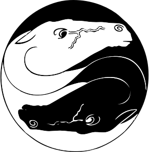 openclipart圖庫：yin yang horses