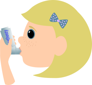 openclipart圖庫：Girl with asthma spray