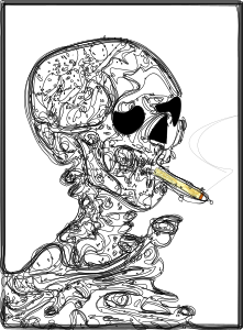 openclipart圖庫：Skull Smoking