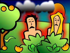 openclipart圖庫：Adam & Eve Sad