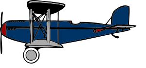 openclipart圖庫：Blue biplane with red wings