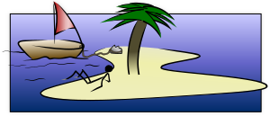 openclipart圖庫：Desert Island Stick-Figure