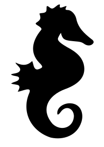 openclipart圖庫：seahorse silhouette