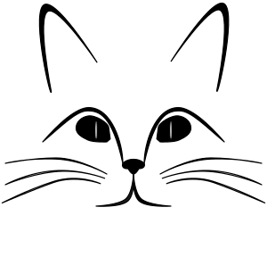 openclipart圖庫：cat face outline