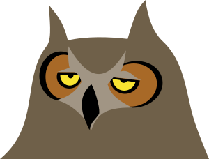 openclipart圖庫：Owl bored