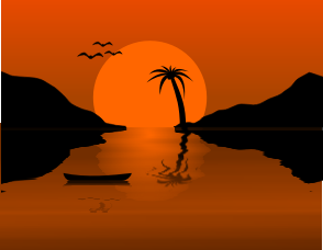 openclipart圖庫：Sunset Waterscene