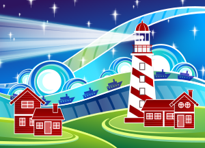 openclipart圖庫：Stylised Lighthouse Scenery