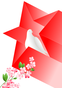openclipart圖庫：soviet poster dove in star
