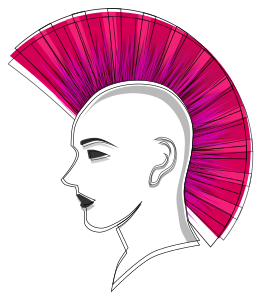openclipart圖庫：Stylised Punk Pink Mohawk