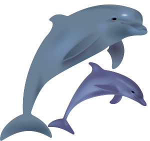 openclipart圖庫：dolphins, delfinai, animals