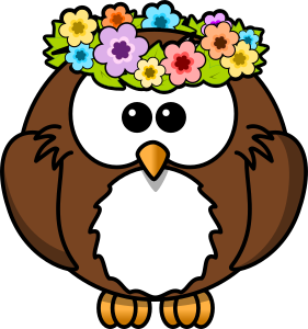 openclipart圖庫：Owl with garland