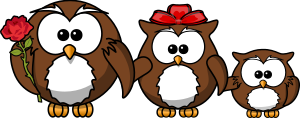 openclipart圖庫：Family of owls
