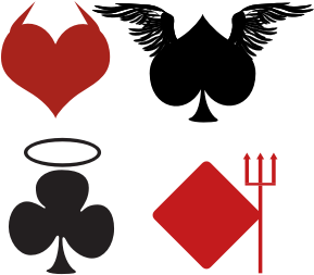 openclipart圖庫：Card Suits, Angelic or Devilish