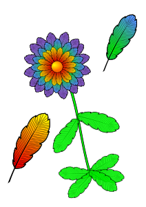 openclipart圖庫：flower and feather