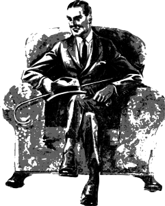 openclipart圖庫：Creepy Man on Sofa