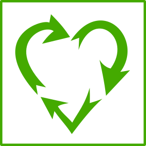 openclipart圖庫：eco green love recycle icon