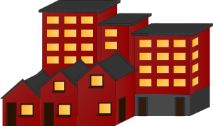 openclipart圖庫：Appartment buildings and town houses