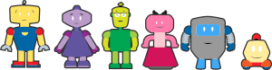 openclipart圖庫：Cartoon Robots Outlined