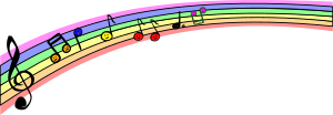 openclipart圖庫：rainbow with music