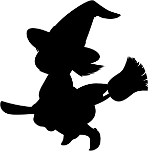 openclipart圖庫：Cartoon Witch Silhouette