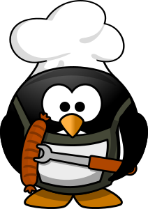 openclipart圖庫：Grilling penguin 