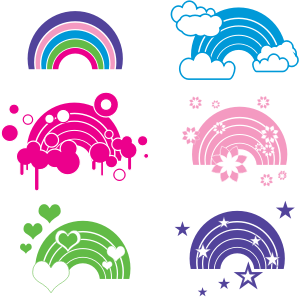 openclipart圖庫：Rainbow embellishments
