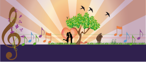 openclipart圖庫：a love note in music in nature