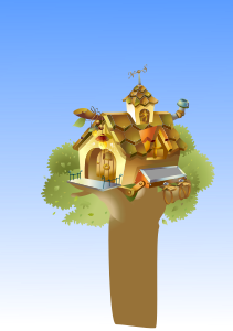 openclipart圖庫：house in tree