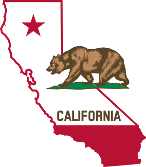 openclipart圖庫：California - Outline and Flag