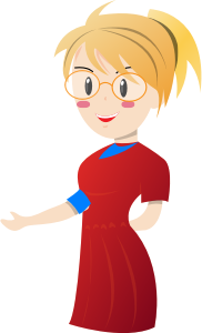 openclipart圖庫：Blonde red dress