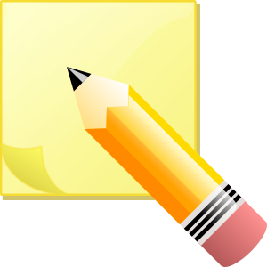 openclipart圖庫：sticky note pad and pencil