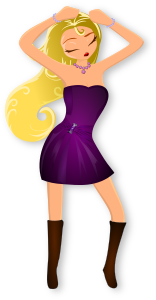 openclipart圖庫：Glamorous Lady Dancing 2