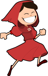 openclipart圖庫：Jumping Girl Dressed in Red