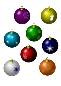 openclipart圖庫：christmas bulbs