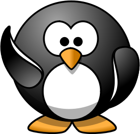 openclipart圖庫：waving penguin