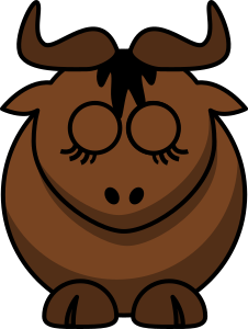 openclipart圖庫：Cartoon Gnu Sleeps
