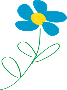 openclipart圖庫：Whimsical Blue Flower