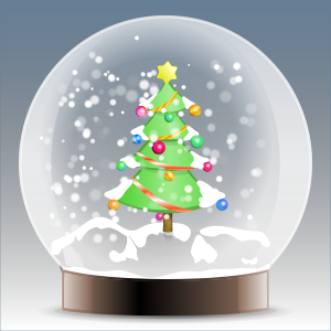 openclipart圖庫：Christmas tree snow globe