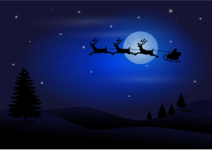 openclipart圖庫：Santa in the sky